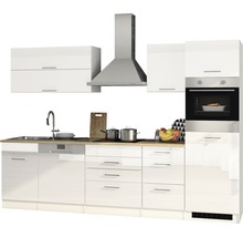 Held Möbel Küchenzeile mit Geräten Mailand 300 cm Frontfarbe weiß Hochglanz Korpusfarbe weiß-thumb-5