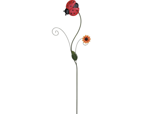 Gartenstecker mit Marienkäfer- und Blumendesign