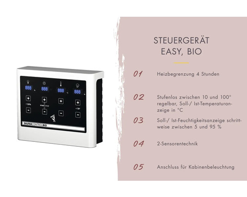 Saunasteuergerät Easy Bio mit digitaler Anzeige