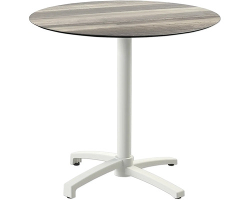 Bistrotisch X-Cross Sand HPL Wood rund