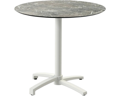 Bistrotisch X-Cross Sand HPL Galaxy Marble rund