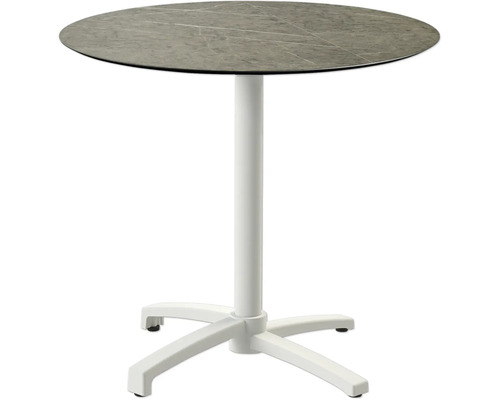 Bistrotisch X-Cross Sand HPL Midnight Marble rund