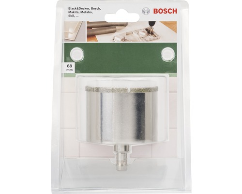Bosch Fliesenlochsaege mit 68 mm Durchmesser in Verpackung.