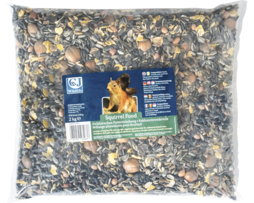 Eichhörnchenfutter CJ Wildlife Eichhörnchen Futtermischung 2 kg Futter für Eichhörnchen, Mischung aus Saaten, Getreide, Nüssen und Früchten, 2 Kilogramm