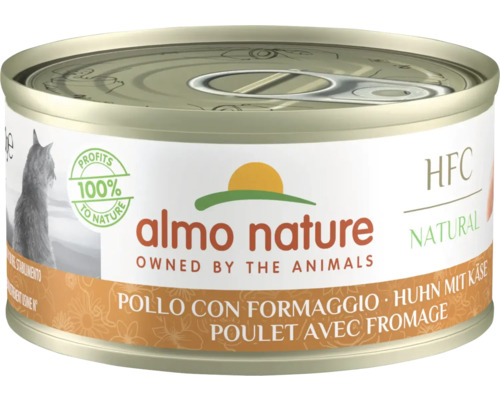 Katzenfutter nass almo nature HFC natural Huhn und Käse 70 g