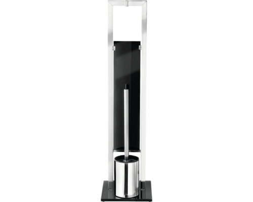 Toilettenbürstengarnitur aus Edelstahl und Glas