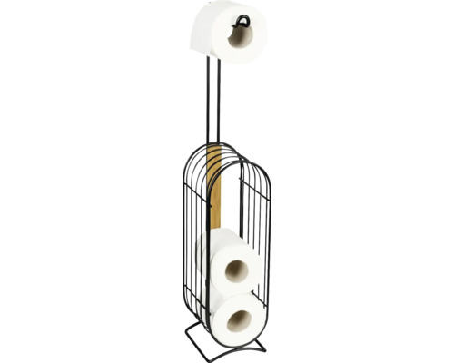 Toilettenpapierhalter mit Rollen aus Metall und Holz