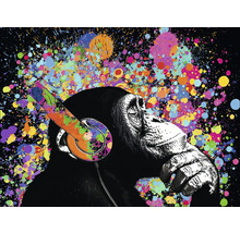 Leinwandbild Animals With Headphones 77x57 cm