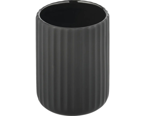 Schwarzer Zahnbürstenhalter mit vertikalen Rillen