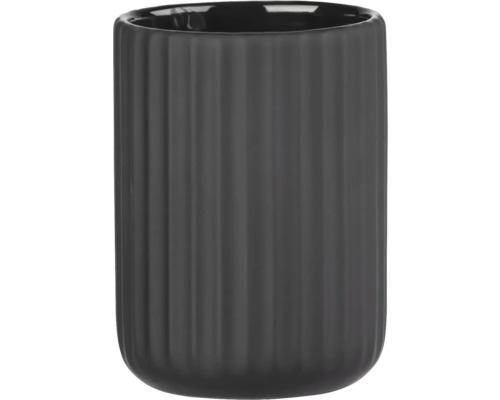 Zahnputzbecher aus Keramik mit gerippter Oberfläche