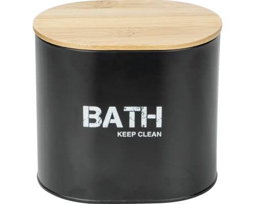 Badezimmerbehälter aus Metall mit Bambusdeckel