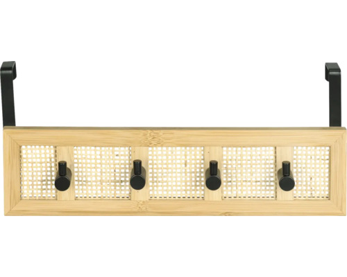 Kleiderhakenleiste mit vier Haken zur Anbringung an einer Tür