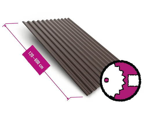 Trapezblech mit einer Länge von 120 bis 600 cm