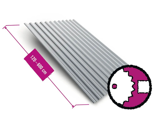 Trapezbleche mit einer Länge von 120 bis 600 Zentimetern