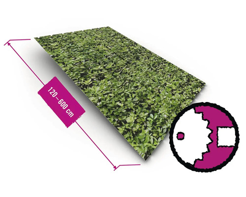 Heckenmatte mit den Maßen 120 bis 600 cm