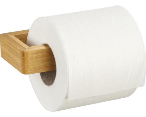 Toilettenpapierhalter aus Holz mit Papierrolle