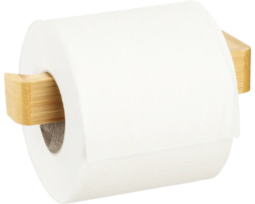 Toilettenpapierrolle mit Halterung aus Bambus