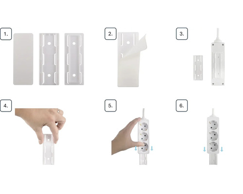 Anleitung zur Montage einer Steckdosenleiste mit Klebestreifen