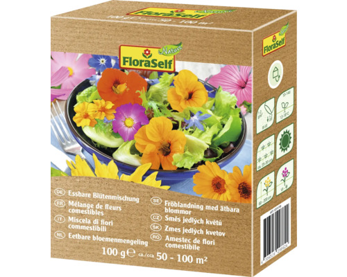 Blumenwiesensamen FloraSelf Nature 'Essbare Blüten' 100 g / 100 m² FloraSelf Samenmischung essbare Blütenmischung, 100 Gramm für 50 bis 100 Quadratmeter