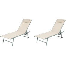 Liegestuhl Travis 55 x 185 x 97 cm Stahl grün beige