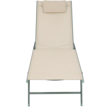 Liegestuhl Travis 55 x 185 x 97 cm Stahl grün beige