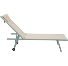 Liegestuhl Travis 55 x 185 x 97 cm Stahl grün beige