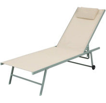 Liegestuhl Travis 55 x 185 x 97 cm Stahl grün beige