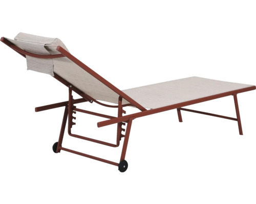 Gartenliege mit verstellbarer Rückenlehne und Rädern