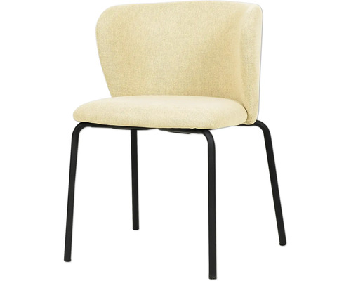 Stapelstuhl Break mit Bezug 55 x 53 x 75 cm Aluminium beige Stuhl mit Stoffbezug und Metallbeinen