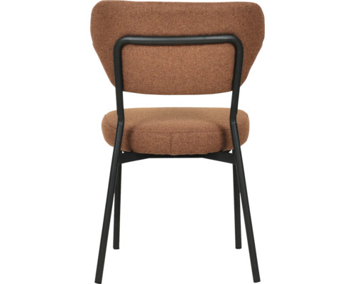 Stuhl mit Textilbezug und Metallgestell, Rückenansicht