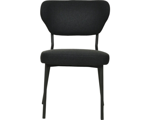 Stuhl mit Stoffbezug und Metallbeinen