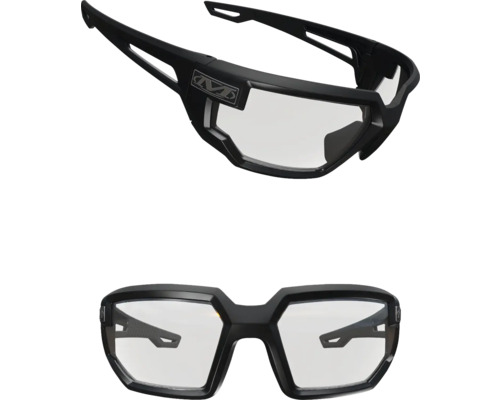 Schutzbrille mit schwarzem Rahmen