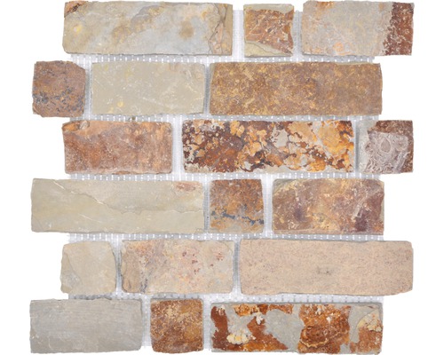 Natursteinmosaik XMS546N Bronze-anthrazit-grau 32,7x30,7 cm Mosaikfliese aus Naturstein