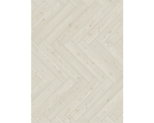 Hellfarbiger Holzboden im Fischgrätmuster