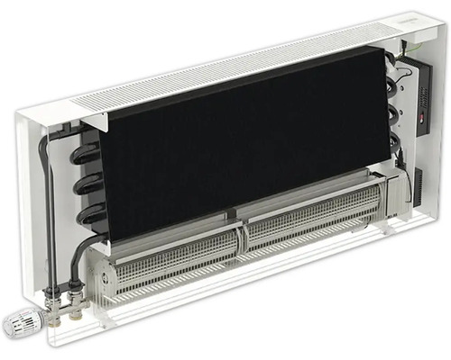 Heizkörper-Querschnitt mit Thermostatventil zur Temperaturregelung