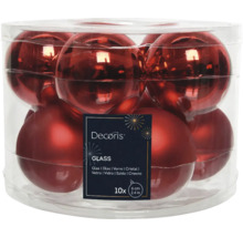 Zehn Christbaumkugeln aus Glas, Durchmesser sechs Zentimeter