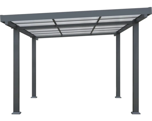 Freistehender Pavillon mit transparentem Dach.