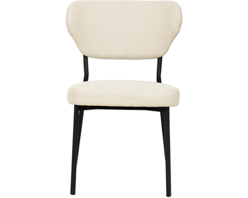 Stuhl mit Stoffbezug und Metallbeinen