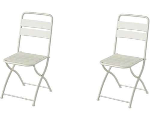 Zwei Klappstühle aus Metall für den Garten