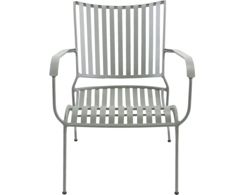 Metall Gartenstuhl mit Armlehnen und Lattenmuster