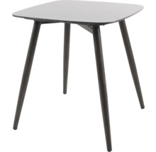 Quadratischer Tisch mit Holzbeinen