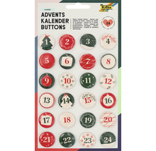 Adventskalender Buttons Set mit den Zahlen 1 bis 24