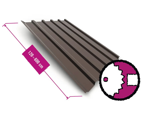 PRECIT SunClear Trapezblech TR35 RAL 8017 Schokoladenbraun Anthrazitgrau Fixbreite 1071 mm x 0,5 mm (Meterware ab 120 cm → 600 cm) Trapezblech mit einer Länge von 120 bis 600 Zentimetern