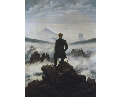 Leinwandbild Wanderer über Nebelmeer Caspar David Friedrich 50x70 cm