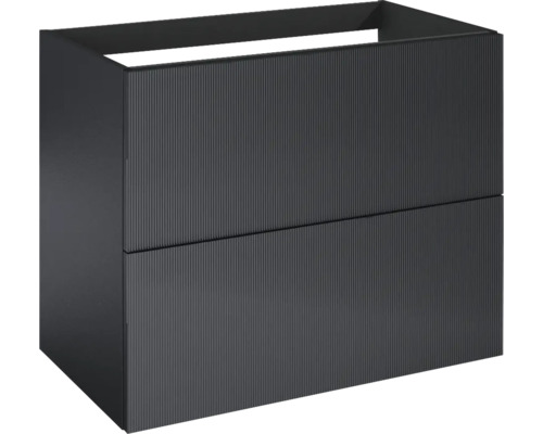 Jungborn Waschtischunterschrank NONUS BxHxT 800 x 635 x 453 mm Frontfarbe schwarz matt