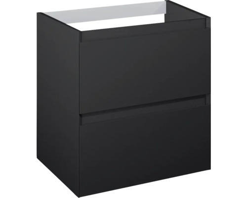 Jungborn Waschtischunterschrank DECEM BxHxT 600 x 635 x 458 mm Frontfarbe schwarz matt