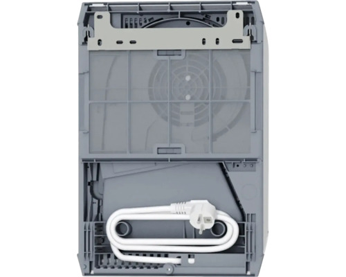 Rückseite eines Klimageräts mit Netzkabel und Filter