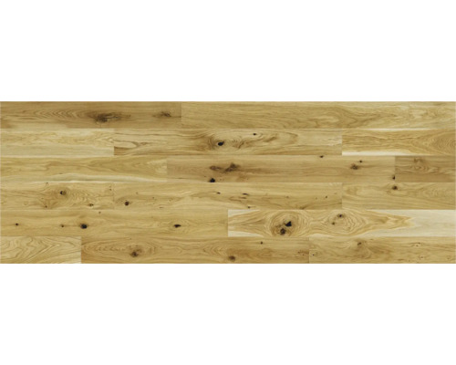 Holzparkett mit natürlicher Maserung und Astlöchern