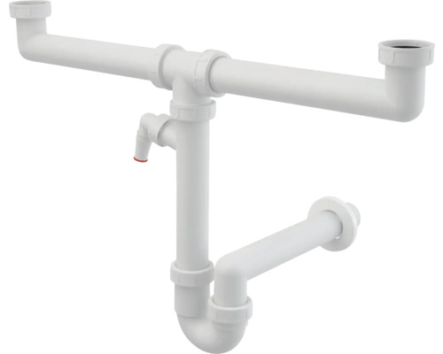 Weißer Siphon für Waschbecken