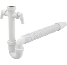 Siphon mit Geräteanschluss und flexiblem Schlauch